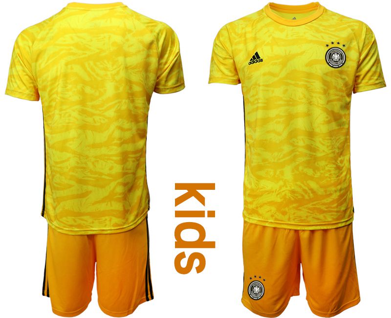 Youth 2019-2020 Season National Team Germany yellow goalkeeper Soccer Jerseys->->Soccer Country Jersey